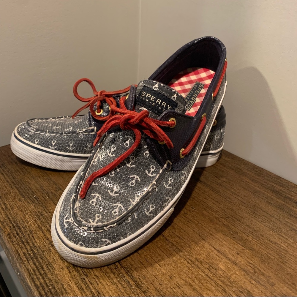 Sperry Top-Sider Nautical Anchor Sequins Boat Shoe